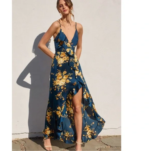 Floral Assymetrical Maxi Dress - Picture 4 of 9